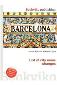 List of City Name Changes