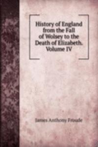 History of England from the Fall of Wolsey to the Death of Elizabeth. Volume IV