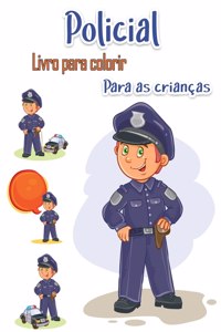 Policial Livro para colorir para crianças