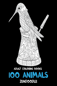Adult Coloring Books Zendoodle - 100 Animals