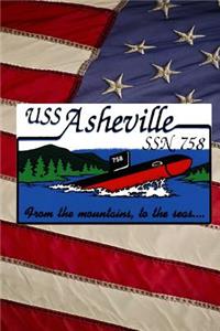 US Navy Los Angeles Class Attack Submarine USS Asheville (SSN 758) Crest Badge Journal