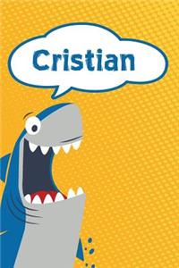 Cristian: Great White Shark Blank Comic Book Notebook Journal Book 120 Pages 6x9