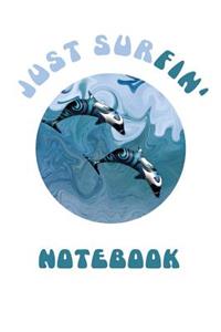 Blue Dolphins Playing in the Surf Notebook