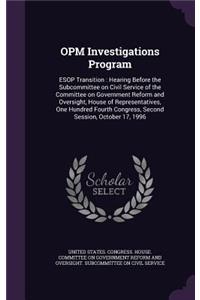 OPM Investigations Program