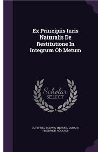Ex Principiis Iuris Naturalis de Restitutione in Integrum OB Metum
