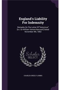 England's Liability For Indemnity