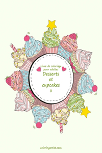 Livre de coloriage pour adultes Desserts et cupcakes 3
