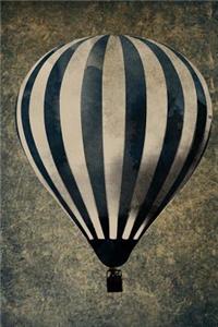 Vintage Black and White Striped Hot Air Balloon Illustration Journal
