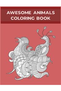 Awesome Animals Coloring Book