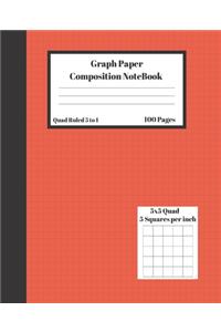 Graph Composition Notebook 5 Squares per inch 5x5 Quad Ruled 5 to 1 100 Sheets