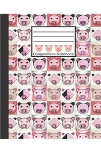 Pig Composition Notebook: Cute Wide Ruled Paper Notebook Journal, Workbook for Teens Kids Students Girls Teachers Pretty Wide Lined Journal for School and College for Writing