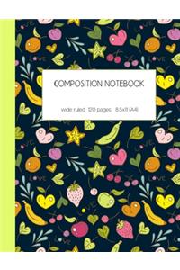 Composition notebook wide ruled 120 pages 8.5x11 (A4)