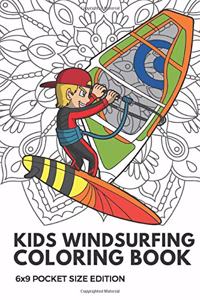 Kids Windsurfing Coloring Book 6x9 Pocket Size Edition