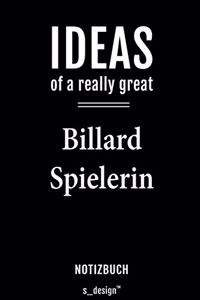 Notizbuch für Billard Spieler / Billard Spielerin
