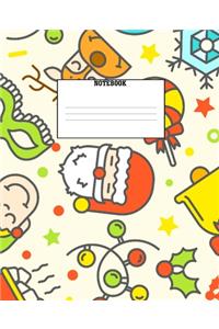 NoteBook: 7.5" x 9.25", 120 College Ruled Pages, Christmas Themed Cover with Matte Finish For All Ages