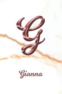 Gianna: Sketchbook - Blank Imaginative Sketch Book Paper - Letter G Rose Gold White Marble Pink Effect Cover - Teach & Practice Drawing for Experienced & As