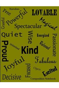Affirmation Words Composition Notebook