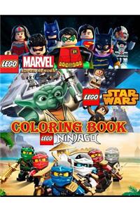 Lego 3 in 1 Coloring Book: Super Heroes (Marvel & DC), Star Wars, Ninjago, Great Coloring Pages for Kids and Adults