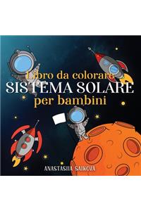 Libro da colorare sistema solare per bambini