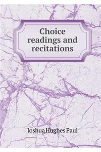 Choice Readings and Recitations