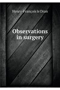 Observations in surgery
