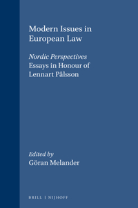 Modern Issues in European Law