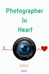 Photographer In Heart journal Zoey