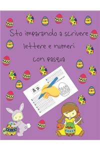 Sto imparando a scrivere lettere e numeri con pasqua