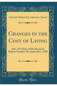 Changes in the Cost of Living