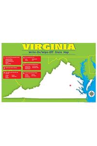 Virginia Write-On/Wipe-Off Desk Mat - State Map