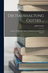 Haushaltung Gottes ...