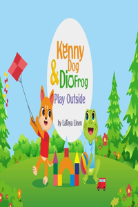 Kenny dog and Dio frog play outside