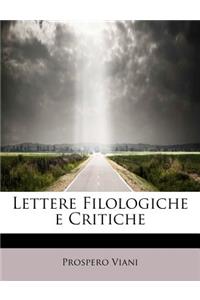 Lettere Filologiche E Critiche