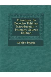 Principios de Derecho Politico: Introduccion