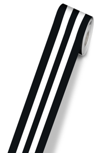 Industrial Chic Black & White Stripes Rolled Straight Borders