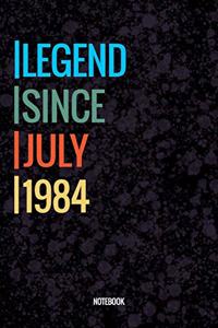 Legend Since July 1985 Notebook: Vintage Lined Notebook / Journal Diary Gift, 120 Pages, 6x9, Soft Cover, Matte Finish For People Born In July 1985