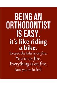 Being an Orthodontist is Easy. It's like riding a bike. Except the bike is on fire. You're on fire. Everything is on fire. And you're in hell.