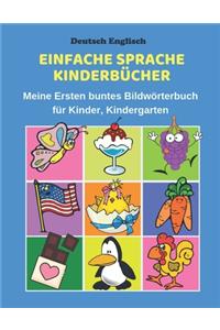 Deutsch Englisch Einfache Sprache Kinderbücher Meine Ersten buntes Bildwörterbuch für Kinder, Kindergarten