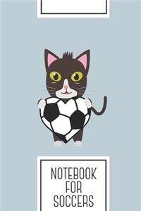 Notebook for Soccers: Lined Journal with Cat with football Design - Cool Gift for a friend or family who loves ball presents! - 6x9" - 180 White lined pages - You Can Use