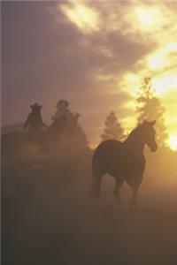 2020 Weekly Planner Horse Photo Equine Herding Horses Sunset 134 Pages