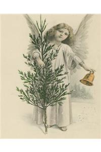 Vintage Angel Christmas Tree Snow Heavenly Bell School Comp Book 130 Pages