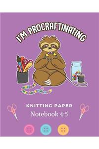 I'm Procraftinating Knitting Paper Notebook 4: 5