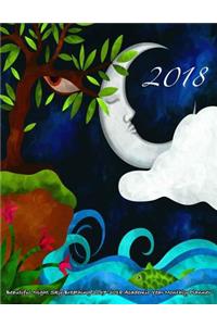 2018- Beautiful Night Sky Breathing 2017-2018 Academic Year Monthly Planner