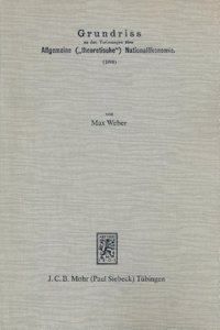 Grundriss Zu Den Vorlesungen Uber Allgemeine ('Theoretische') Nationalokonomie