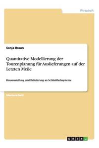 Quantitative Modellierung der Tourenplanung für Auslieferungen auf der Letzten Meile