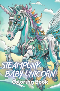 Steampunk Baby Unicorn Coloring Book for Adults