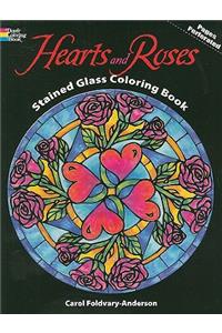 Hearts and Roses Stained Glass Coloring Book