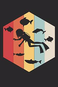 Scuba Diver Logbook Retro Silhouette