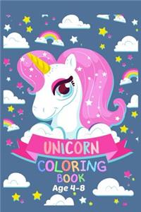 Unicorn Coloring Book Age 4-8