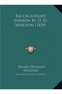 Baccalaureate Sermon By D. D. Whedon (1839)